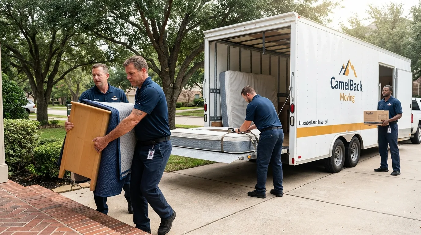 Crew loading residential truck for cross-state move from Macclenny, FL